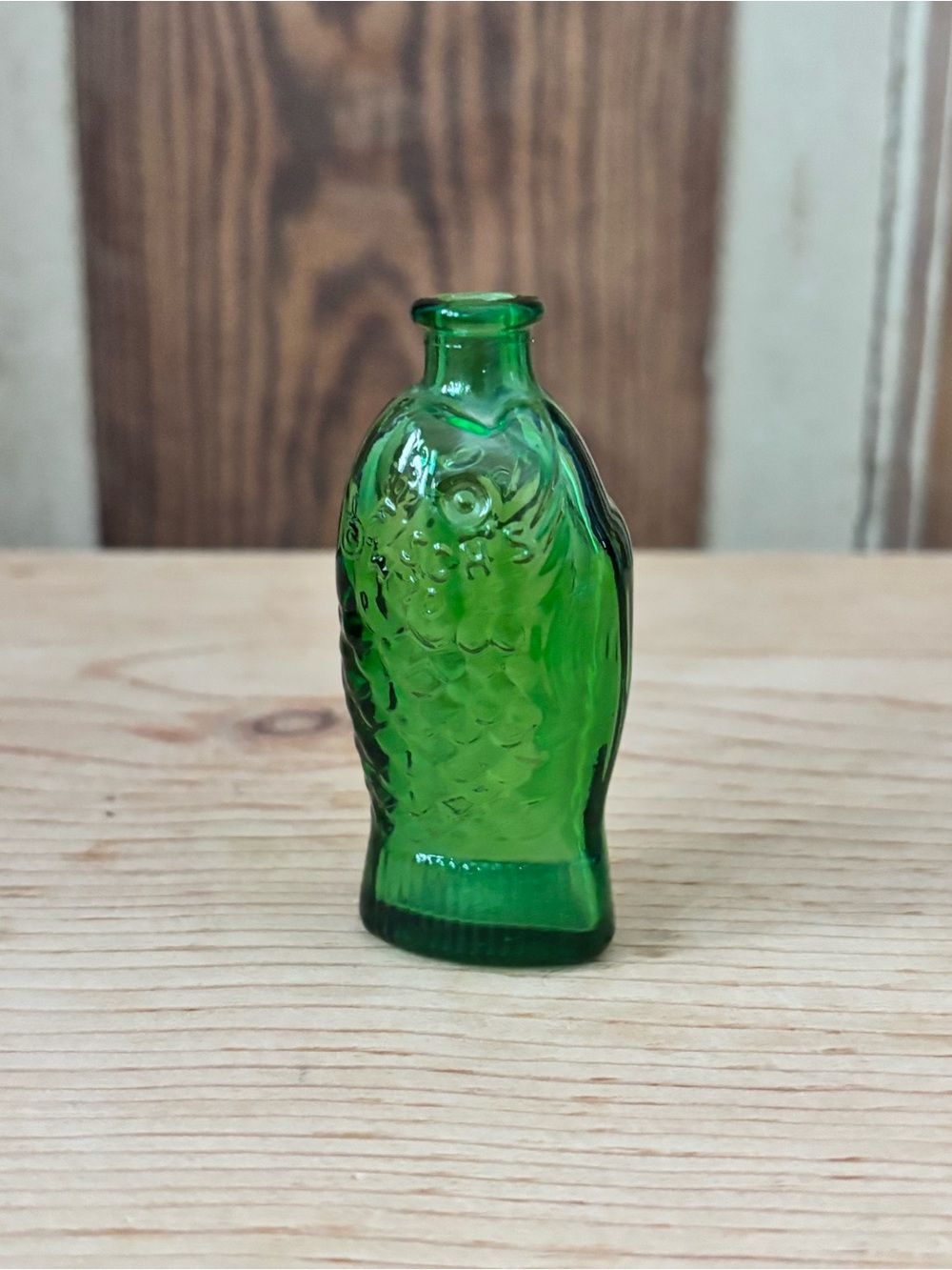 Bitter’s Green Glass Fish Figurine Decorative Bottle - Home Art